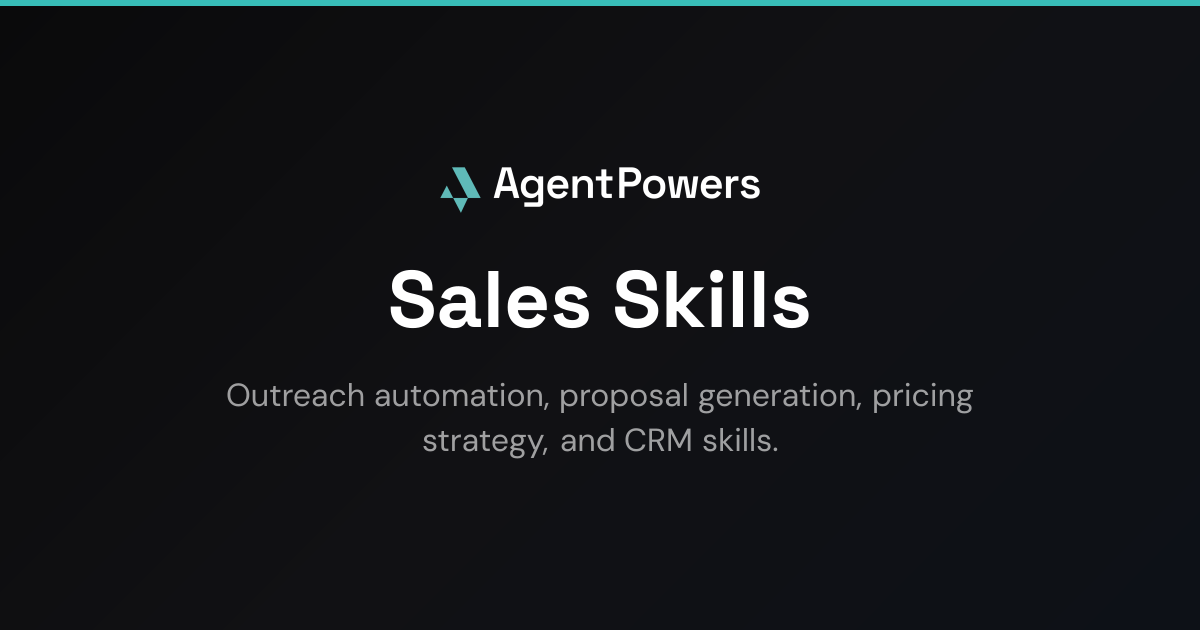 Sales AI Skills & Agents | AgentPowers