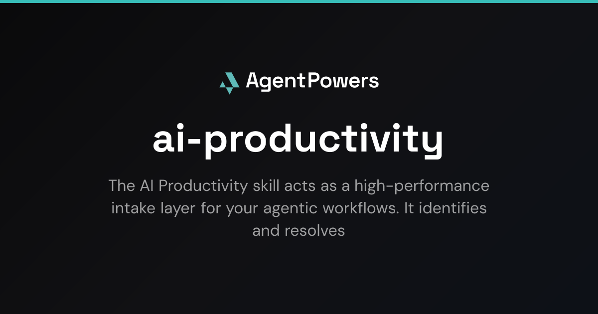 ai-productivity - Skill for AI Assistants | AgentPowers